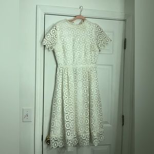 Racheal parcell, white, lace, short sleeve dress